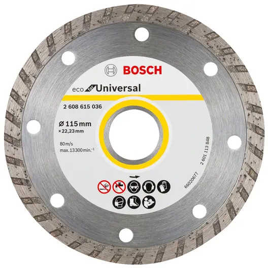Диск диамантен за сухо рязане Bosch универсален  115 мм, 22.23 мм, Eco for Universal