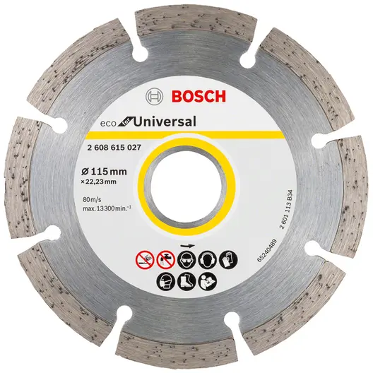 Диск диамантен за сухо рязане Bosch универсален  115 мм, 22.23 мм, Eco for Universal