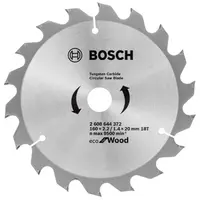 Диск циркулярен за рязане Bosch на дърво грубо с HM пластини  160 мм, 20 мм, 1.4 мм, 18 z, Eco for Wood