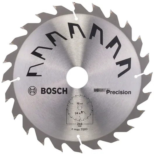 Диск циркулярен за рязане Bosch на дърво грубо с HM пластини  210 мм, 30 мм, 24 z, Precision