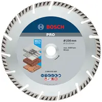 Диск диамантен за сухо рязане Bosch универсален  230 мм, 22.23 мм, 2.6 мм, PRO Multi Material