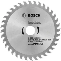 Диск циркулярен за рязане Bosch на дърво фино напречно надлъжно с HM пластини  130 мм, 20 мм, 1.1 мм, 36 z, Eco for Wood