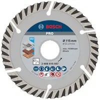 Диск диамантен за сухо рязане Bosch универсален  115 мм, 22.23 мм, 2 мм, PRO Multi Material
