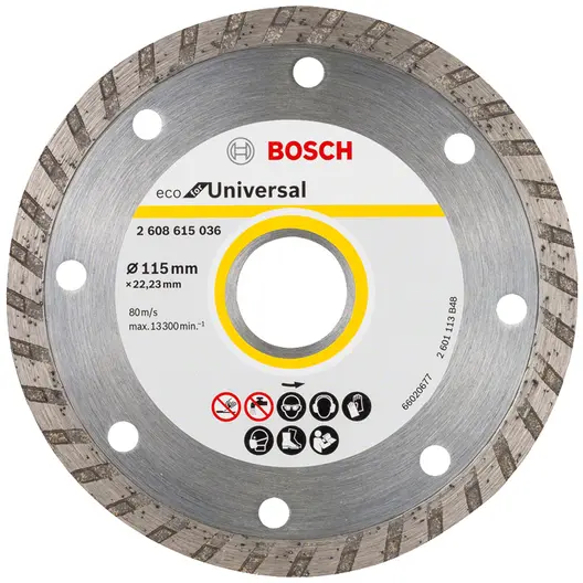 Диск диамантен за сухо рязане Bosch универсален  125 мм, 22.23 мм, 2 мм, Eco for Universal