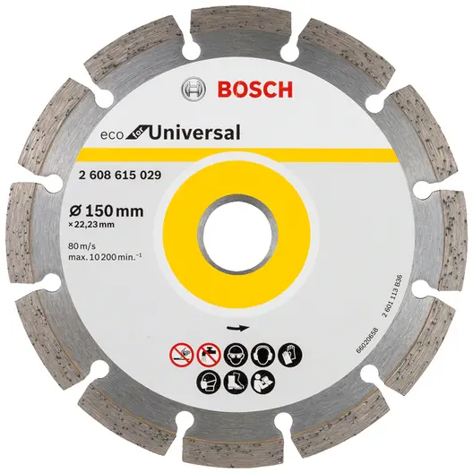 Диск диамантен за сухо рязане Bosch универсален  150 мм, 22.23 мм, Eco for Universal