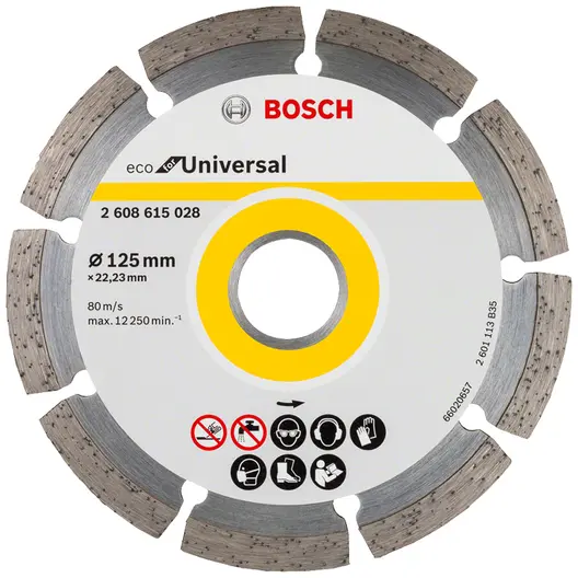 Диск диамантен за сухо рязане Bosch универсален  125 мм, 22.23 мм, 2 мм, Eco for Universal