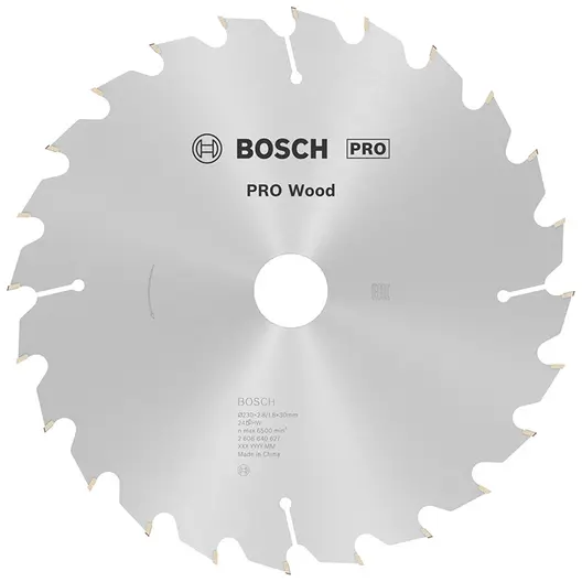 Диск циркулярен за рязане Bosch на дърво грубо напречно с HM пластини  230 мм, 30 мм, 1.8 мм, 24 z, PRO Wood