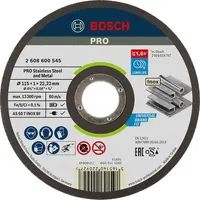 Диск карбофлексен за рязане Bosch на неръждаема стомана  115 мм, 2 мм, 22.23 мм, PRO Stainless Steel and Metal
