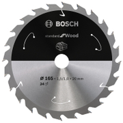 Диск карбиден за рязане Bosch на дърво  165 мм, 20 мм, 1 мм, 24 z, Standard for Wood - product - 095 BSH1522