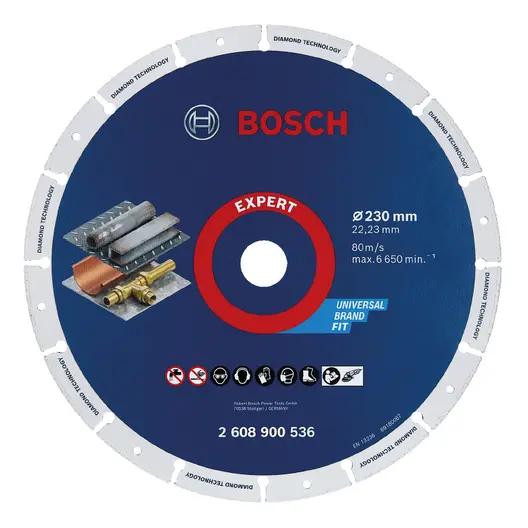 Диск диамантен за сухо рязане Bosch на метал  230 мм, 22.23 мм, Expert Diamond Metal Wheel