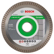 Диск диамантен за сухо рязане Bosch на керамика, теракот и фаянс  125 мм, 22.23 мм, 1.4 мм, Best for Ceramic Extraclean Turbo - product - 095 BSH1822