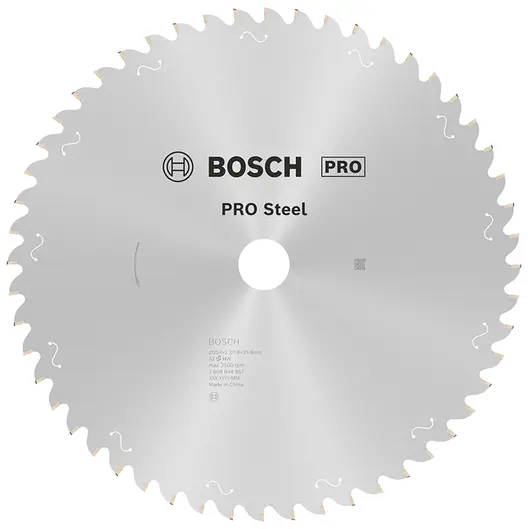 Диск циркулярен за рязане Bosch на метали с HM пластини  254 мм, 25.4 мм, 1.8 мм, 52 z, PRO Steel