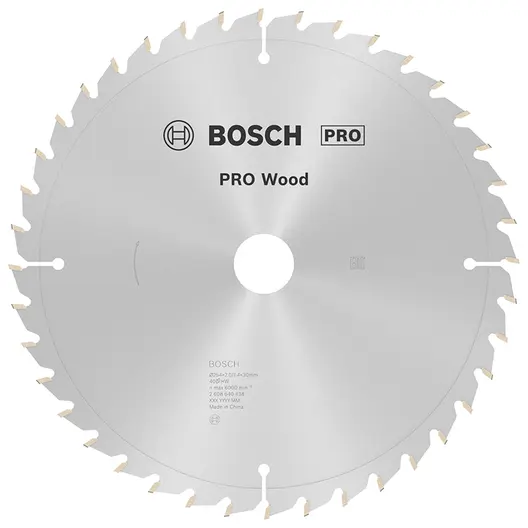 Диск циркулярен за рязане Bosch на дърво напречно надлъжно с HM пластини  254 мм, 30 мм, 1.4 мм, 40 z, PRO Wood