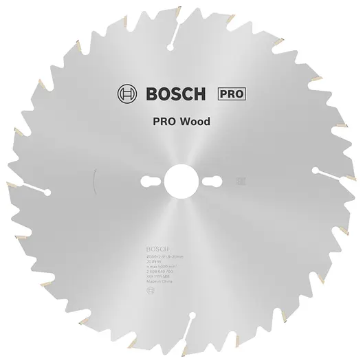 Диск циркулярен за рязане Bosch на дърво напречно надлъжно с HM пластини  300 мм, 30 мм, 1.8 мм, 20 z, PRO Wood