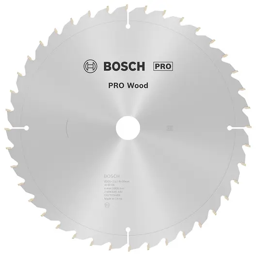 Диск циркулярен за рязане Bosch на дърво напречно надлъжно с HM пластини  305 мм, 30 мм, 1.8 мм, 40 z, PRO Wood
