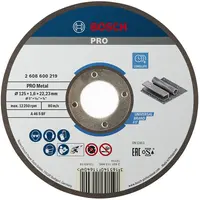 Диск карбофлексен за рязане Bosch на метал  125 мм, 1.6 мм, 22.23 мм, PRO Metal