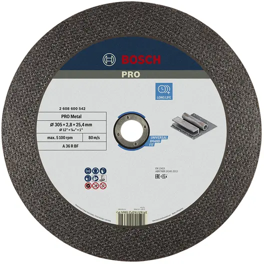 Диск карбофлексен за рязане Bosch на метал  300 мм, 2.8 мм, 25.4 мм, PRO Metal