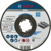 Диск карбофлексен за рязане Bosch на метал  115 мм, 2.5 мм, 22.23 мм, PRO Metal X-Lock