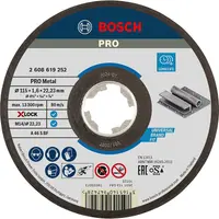 Диск карбофлексен за рязане Bosch на метал  115 мм, 1.6 мм, 22.23 мм, PRO Metal X-Lock