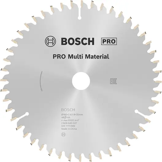 Диск циркулярен за рязане Bosch универсален с HM пластини  180 мм, 30 мм, 1.8 мм, 48 z, PRO Multi Material