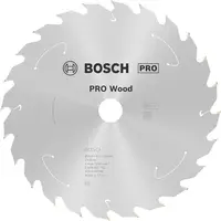 Диск карбиден за рязане Bosch на дърво  184 мм, 20 мм, 1.1 мм, 24 z, PRO Wood cordless