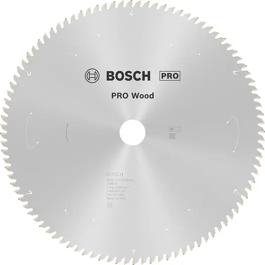 Диск карбиден за рязане Bosch на дърво  305 мм, 30 мм, 1.6 мм, 60 z, PRO Wood cordless