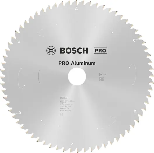 Диск карбиден за рязане Bosch на алуминий  254 мм, 30 мм, 1.8 мм, 68 z, PRO Aluminium cordless