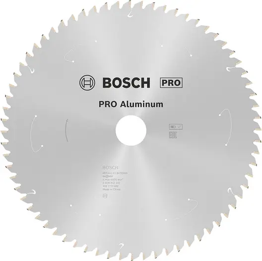 Диск карбиден за рязане Bosch на алуминий  254 мм, 30 мм, 1.8 мм, 68 z, PRO Aluminium cordless