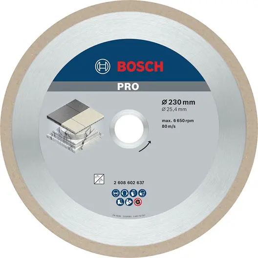 Диск диамантен за сухо рязане Bosch на керамика, теракот и фаянс  230 мм, 25.4 мм, 2.4 мм, PRO Ceramic