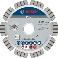 Диск диамантен за мокро рязане Bosch на бетон и армиран бетон  125 мм, 22.23 мм, 2.2 мм, PRO Concrete