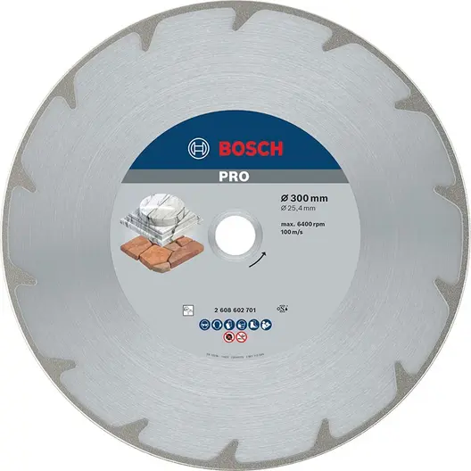 Диск диамантен за мокро рязане Bosch мрамор и мек камък  300 мм, 25.4 мм, 2.6 мм, PRO Marble