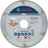 Диск диамантен за мокро рязане Bosch мрамор и мек камък  125 мм, 22.23 мм, 2.2 мм, PRO Marble