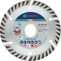 Диск диамантен за сухо рязане Bosch универсален  115 мм, 22.23 мм, 2 мм, PRO Multi Material