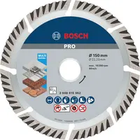 Диск диамантен за сухо рязане Bosch универсален  150 мм, 22.23 мм, 2.4 мм, 10 бр., PRO Multi Material