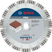 Диск диамантен за сухо рязане Bosch на тухли  230 мм, 22.23 мм, 2.4 мм, PRO Abrasive