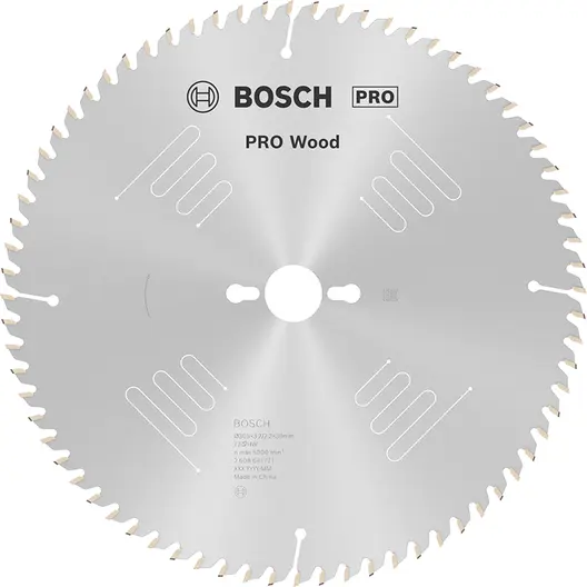 Диск циркулярен за рязане Bosch на дърво напречно надлъжно с HM пластини  305 мм, 30 мм, 2.2 мм, 72 z, PRO Wood