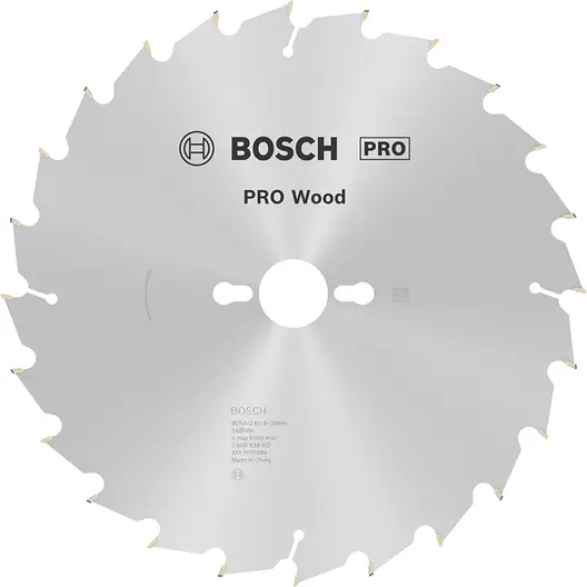 Диск циркулярен за рязане Bosch на дърво напречно надлъжно с HM пластини  254 мм, 30 мм, 1.8 мм, 24 z, PRO Wood