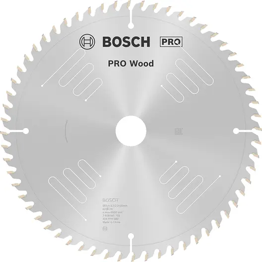 Диск циркулярен за рязане Bosch на дърво напречно надлъжно с HM пластини  254 мм, 30 мм, 2.2 мм, 60 z, PRO Wood