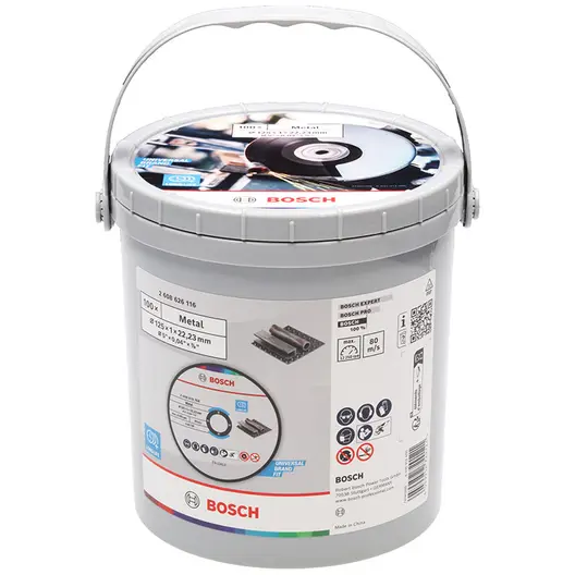 Диск карбофлексен за рязане Bosch на метал, кофа  125 мм, 100 бр., 1 мм, 22.23 мм, Standard for Metal