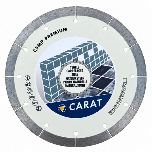 Диск диамантен за мокро рязане Carat на твърди плочки  180 мм, отвор 25.4 мм, диамантен ръб 10 мм, CSMP