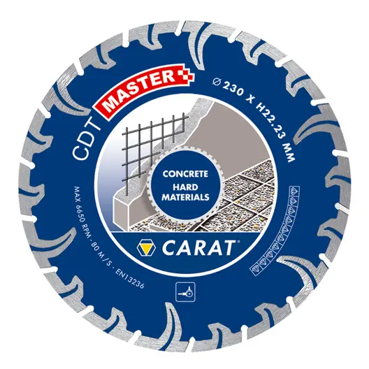 Диск диамантен за сухо рязане Carat на армиран бетон и скални материали  125 мм, 22.23 мм, CDTM
