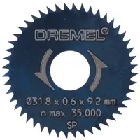 Диск циркулярен за рязане Dremel на дърво от HCS остър зъб  31.8 мм, 3.2 мм, 0.6 мм, 48 z, 546