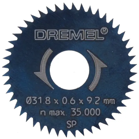 Диск циркулярен за рязане Dremel на дърво от HCS остър зъб  31.8 мм, 3.2 мм, 0.6 мм, 48 z, 546