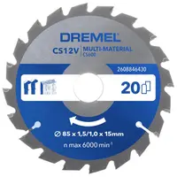 Диск циркулярен за рязане Dremel универсален с HM пластини  85 мм, 15 мм, 1.5/1 мм, 20 z, CS600