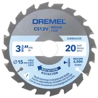 Диск циркулярен за рязане Dremel на дърво надлъжно с HM пластини  85 мм, 15 мм, 1.1/0.7 мм, 20 z, CS500