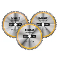 Диск циркулярен за рязане DeWALT комплект 3 бр. с HM пластини за дърво  305 мм, 30 мм, 3 мм, 24/48/60 z, Construction
