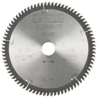 Диск циркулярен за рязане DeWALT на дърво фино напречно надлъжно с HM пластини  216 мм, 30 мм, 2.6 мм, 80 z, Extreme