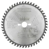 Диск циркулярен за рязане DeWALT на дърво фино напречно надлъжно с HM пластини  250 мм, 30 мм, 3.2 мм, 50 z, Extreme