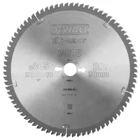 Диск циркулярен за рязане DeWALT на дърво фино напречно надлъжно с HM пластини  305 мм, 30 мм, 2.6 мм, 80 z, Extreme