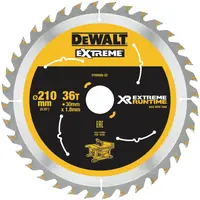Диск циркулярен за рязане DeWALT на дърво фино напречно надлъжно с HM пластини  210 мм, 30 мм, 1.8 мм, 36 z, Extreme Runtime